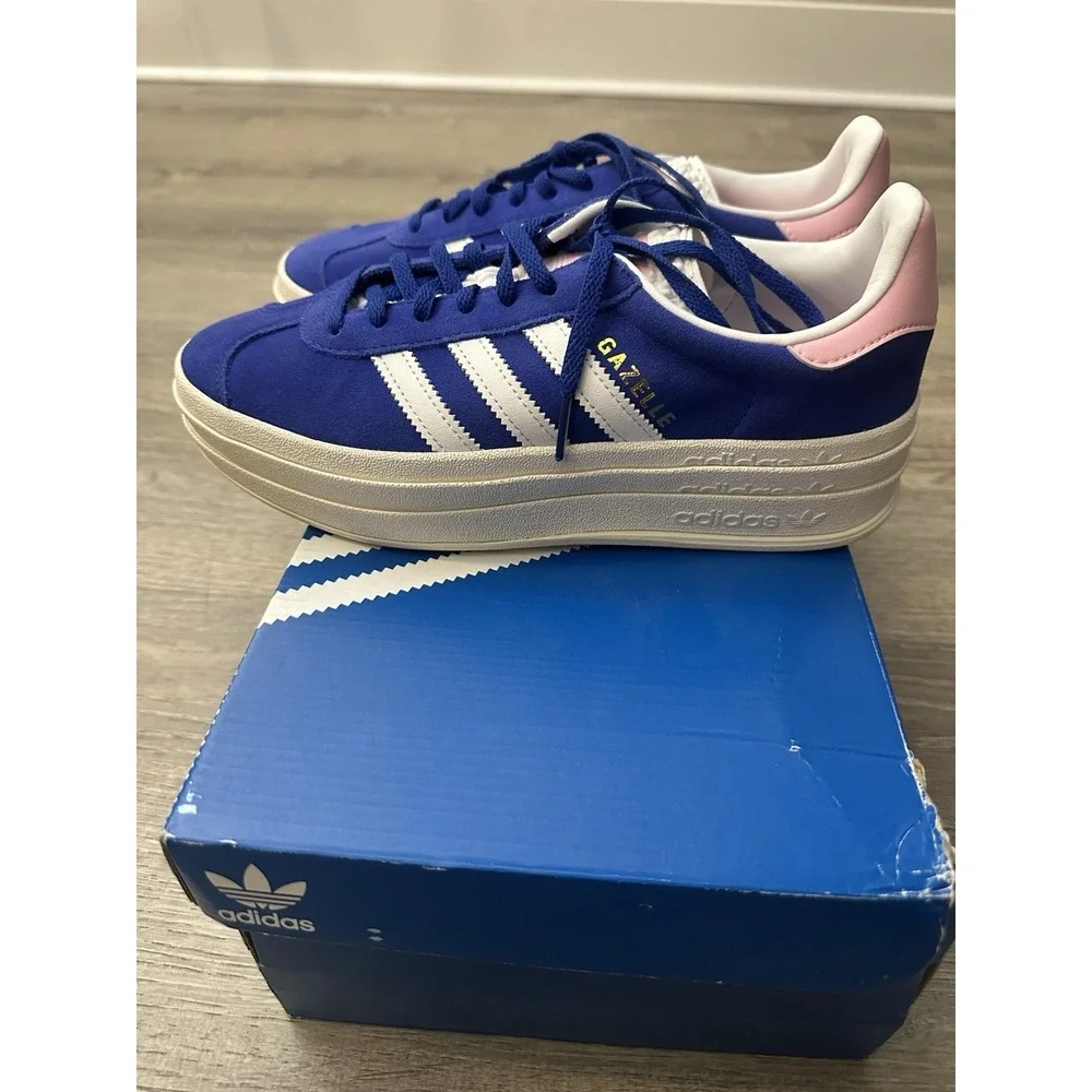 Size 7.5 - Adidas Gazelle Bold Lucid Blue Pink W